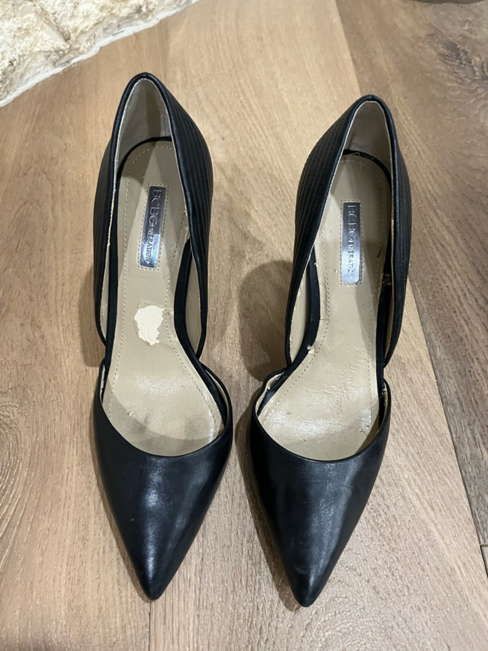 BCBGeneration Black Pointed-Toe D'Orsay Pumps